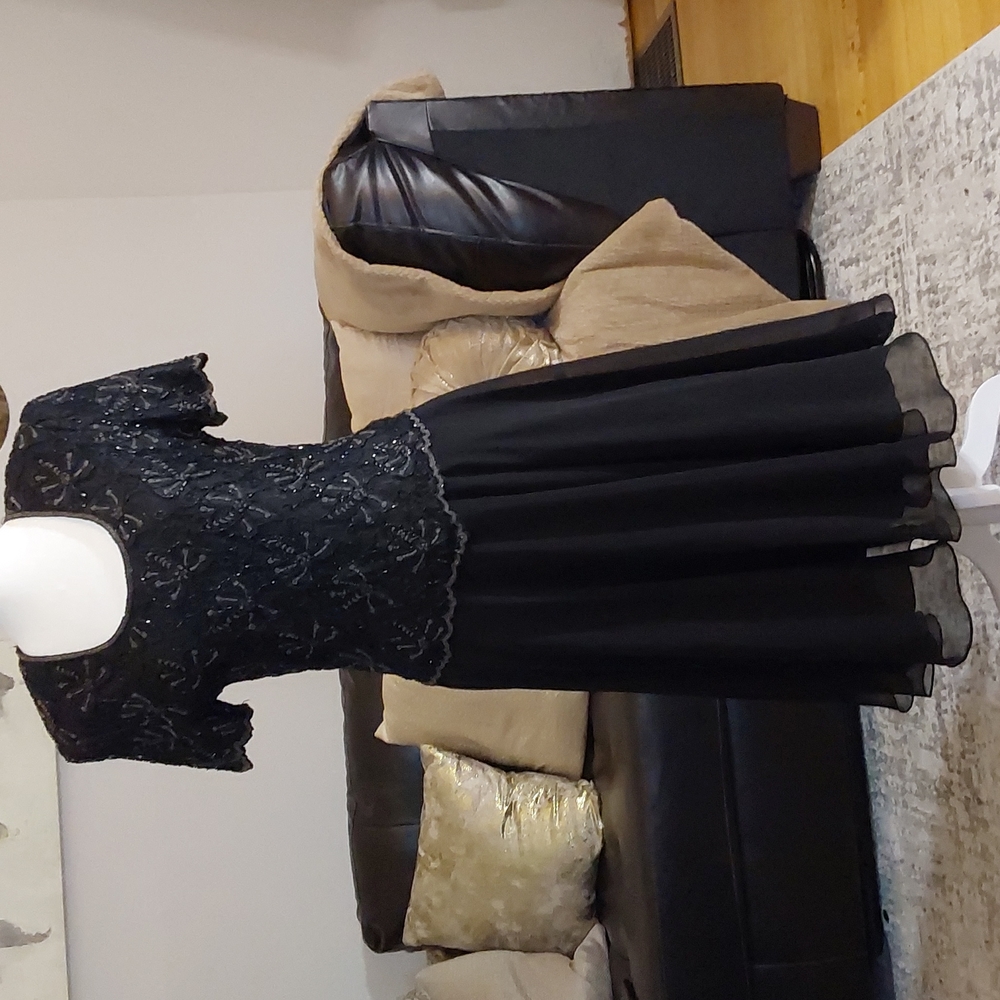 Vintage Brilliante brand beaded dress in black in size small